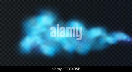 Nuvola blu realistica o nebbia. Effetto vettoriale. Illustrazione Vettoriale