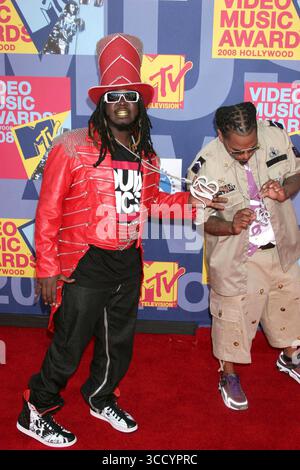 T Pain arriva agli MTV Video Music Awards che si tengono presso i Paramount Studios di Hollywood, Los Angeles - 7 settembre 2008 Foto Stock