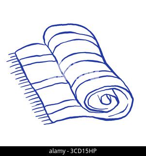 Illustrazione vettoriale telo mare disegnato a mano. Illustrazione Vettoriale