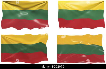 Grande immagine della bandiera della Lituania Foto Stock