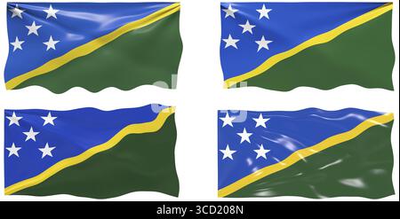 Grande immagine della bandiera delle Isole Salomone Foto Stock