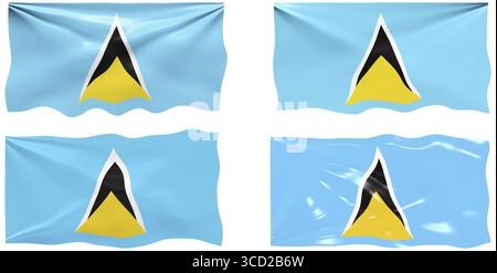 Grande immagine della bandiera di Saint Lucia Foto Stock