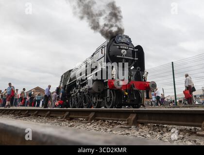 Derby Litchurch Lane Works, Litchurch Lane, Derby, Inghilterra, 3 agosto 2025. Una visione generale di LNER Peppercorn Classe A1 60163 Tornado durante l’Alstom presenta «The Greatest Gathering». (Immagine di credito: ©Cody Froggatt/Alamy Live News) Foto Stock