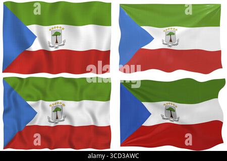 Grande immagine della bandiera della Guinea equatoriale Foto Stock