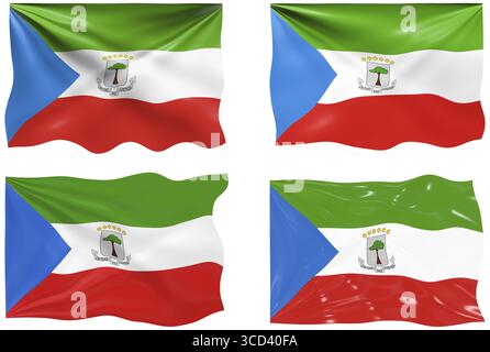 Grande immagine della bandiera della Guinea equatoriale Foto Stock