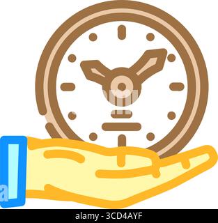 illustrazione vettoriale dell'icona a colori che consente di risparmiare tempo Illustrazione Vettoriale