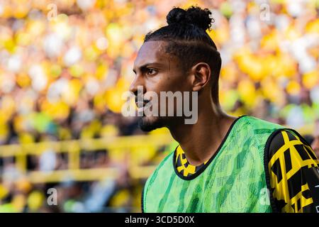 Dortmund, Germania. 10 agosto 2025. Testspiel/Saisoneröffnung, Borussia Dortmund vs. Juventus Torino, 10.08.2025 Sebastien Haller credito: dpa/Alamy Live News Foto Stock