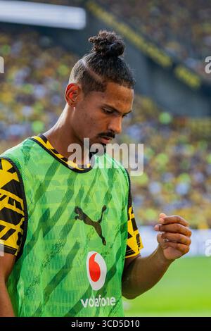 Dortmund, Germania. 10 agosto 2025. Testspiel/Saisoneröffnung, Borussia Dortmund vs. Juventus Torino, 10.08.2025 Sebastien Haller credito: dpa/Alamy Live News Foto Stock
