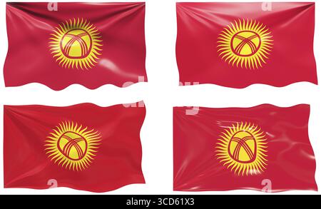 Grande immagine della bandiera del Kirghizistan Foto Stock