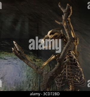 Scheletro dell'Orso grotta, Ursus spelaeus, dal Museo Civico di storia naturale di Trieste Foto Stock