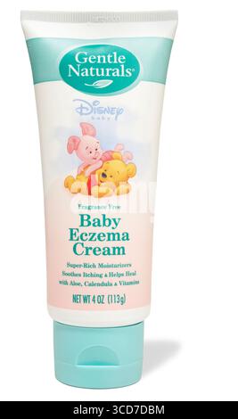 crema eczema su sfondo bianco Foto Stock