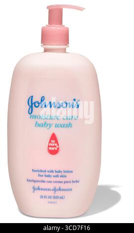 baby wash su sfondo bianco Foto Stock
