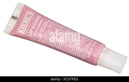 Lip Gloss su sfondo bianco Foto Stock