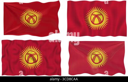 Grande immagine della bandiera del Kirghizistan Foto Stock