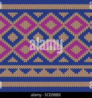 Illustrazione vettoriale del tessuto malese, Tiang seri Songket. Tradizionale motivo malese a maglia Illustrazione Vettoriale