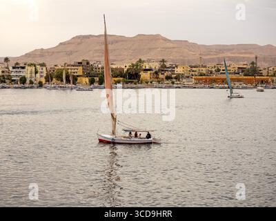 Felucca sul Nilo a Luxor Foto Stock