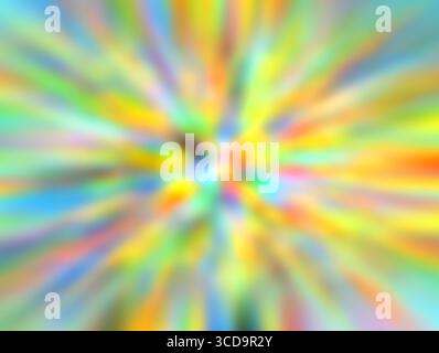 Sfocatura radiale astratta con zoom in tonalità vivaci e colorate. Foto Stock