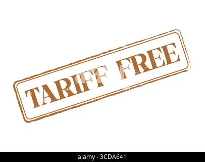 Un sigillo in gomma senza tariffe con un contorno e un testo Illustrazione Vettoriale