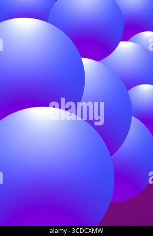 Palle cistrali futuristiche con viola e blu. Foto Stock