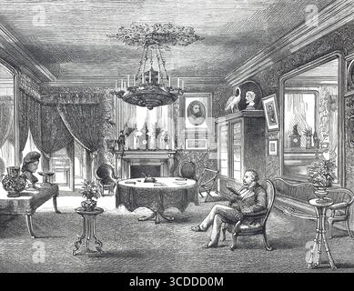 Leon Michel Gambetta (geb 2. Aprile 1838 a Cahors, gest. 31. Dezember 1882 in Ville-d'Avray bei Paris) War ein franzoesischer Politiker. Einer di guerra Foto Stock