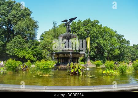 Terrazza e fontana Bethesda a Central Park, New York City Foto Stock