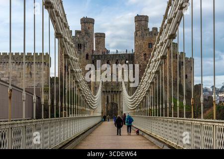 Conwy Castle, Conwy County Borough, Galles, Regno Unito Foto Stock