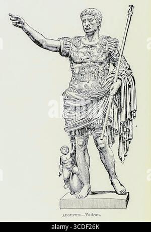 Gaio Giulio Cesare Augusto (nato Gaio Ottavio; 23 settembre 63 a.C. – 19 agosto 14 d.C.), noto anche come Ottaviano (latino: Ottaviano), fu il fondatore dell'Impero Romano, che regnò come primo imperatore romano dal 27 a.C. fino alla sua morte nel 14 d.C. dal LIBRO X - Roma nel volume 11, della storia universale di Ridpino : un resoconto dell'origine, della condizione primitiva e dello sviluppo etnico delle grandi razze dell'umanità, e dei principali eventi nell'evoluzione e nel progresso della vita civile tra uomini e nazioni, da fonti recenti e autentiche con un'indagine preliminare sull'ora, il luogo e la m Foto Stock