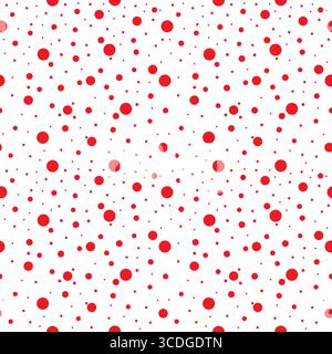 Puntini con motivo senza cuciture colore rosso e sfondo bianco Illustrazione Vettoriale