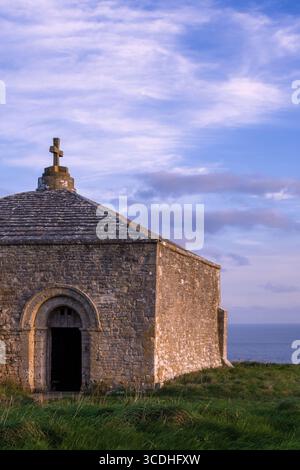 St Aldhelm's Chapel nel Dorset, Regno Unito Foto Stock