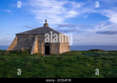St Aldhelm's Chapel nel Dorset, Regno Unito Foto Stock