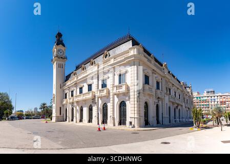 Una foto dell'autorità portuale di Valencia. Foto Stock