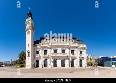 Una foto dell'autorità portuale di Valencia. Foto Stock