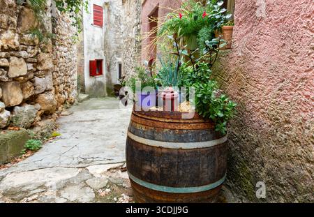 Vicolo Vrgada Croazia Foto Stock