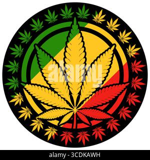 Rasta ha ispirato Cannabis Leaf Design Foto Stock