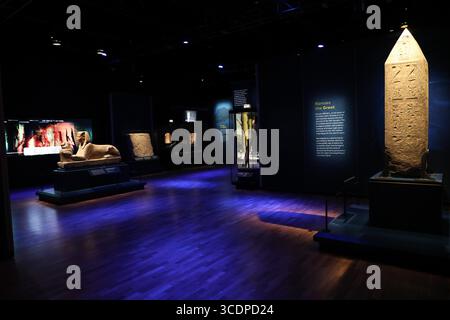 16 novembre 2023: Sala espositiva durante l'anteprima della mostra "Ramses & the Gold of the Pharaohs" presso l'Australian Museum il 16 novembre 2023 a Sydney, Australia (Credit Image: © Christopher Khoury/Australian Press Agency via ZUMA Wire) Foto Stock