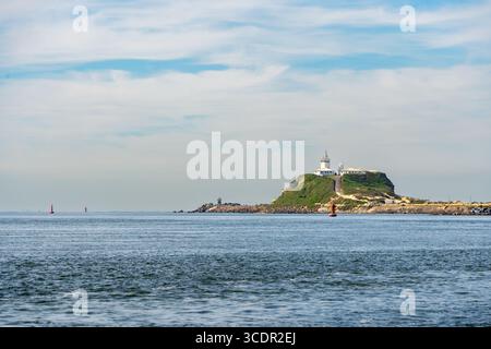 Faro di Nobbys Head a Newcastle, New South Wales Foto Stock