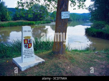 La molla del Canal de Castilla. Alari del Rey, provincia di Palencia, Castilla Leon, Spagna. Foto Stock