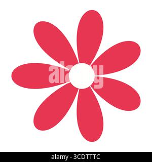 Icona rosa a margherita minimalista con curve eleganti ed equilibrio floreale. Una fioritura stilizzata che cattura il fascino della primavera Illustrazione Vettoriale