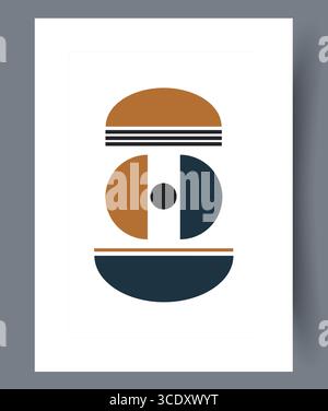 Grafica geometrica astratta con forme audaci e una vivace tavolozza dei colori che cattura l'attenzione Illustrazione Vettoriale