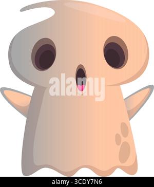 Halloween illustrazione vettoriale di inquietante Ghost su sfondo bianco Illustrazione Vettoriale