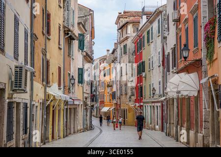 Carera Street View a Rovigno, Croazia Foto Stock