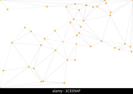 Sfondo mesh di rete geometrica astratta con punti e linee connessi - struttura della tecnologia poligonale Illustrazione Vettoriale