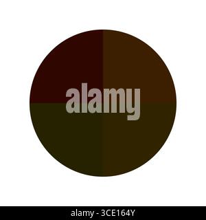 Illustrazione della tavolozza dei colori. Sezioni marrone scuro. Vettore di forma circolare. Colore tono disattivato. Illustrazione Vettoriale