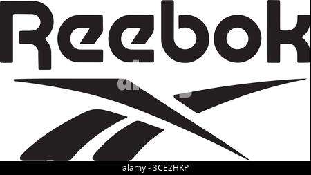 Logo Reebok isolato: Testo in grassetto con simbolo astratto vettoriale, identità del marchio Illustrazione Vettoriale
