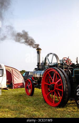 Stithians, Cornovaglia, Regno Unito. 15 agosto 2025. Grandi folle partecipano al Great Steam Engine Rally dell'Inghilterra occidentale, 70th Anniversary, che si svolge fino a domenica sera. È il più antico e più grande rally di motori a vapore in Cornovaglia, con oltre 100 mostre di vapore, un vecchio salone dei divertimenti, artigianato, stand commerciali, auto d'epoca, veicoli, trattori e motociclette. Crediti: Keith Larby/Alamy Live News Foto Stock