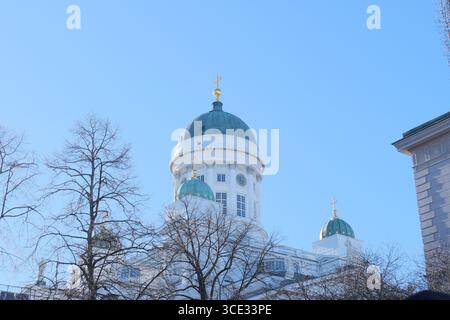 La cattedrale, di Carl Ludvig Engel, è diventata il simbolo di tutta Helsinki Foto Stock