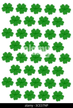 Green Four Leaf Clover Seamless Pattern Vector per il giorno di San Patrizio Illustrazione Vettoriale