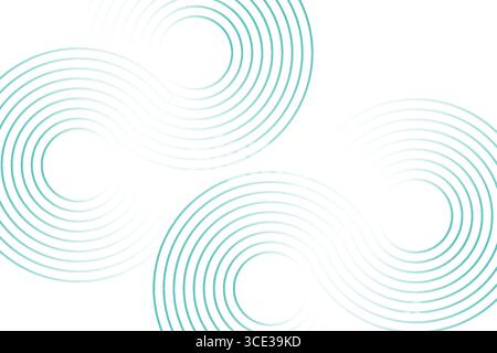 Vettore di sfondo linee circolari blu astratte, moderno design geometrico a onda Illustrazione Vettoriale