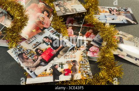 Collage di Natale, foto di Natale e decorazioni Foto Stock