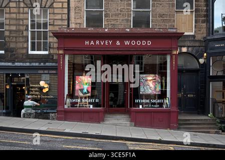 La galleria d'arte Harvey & Woodd in Dundas Street nella New Town Georgian di Edimburgo. Foto Stock